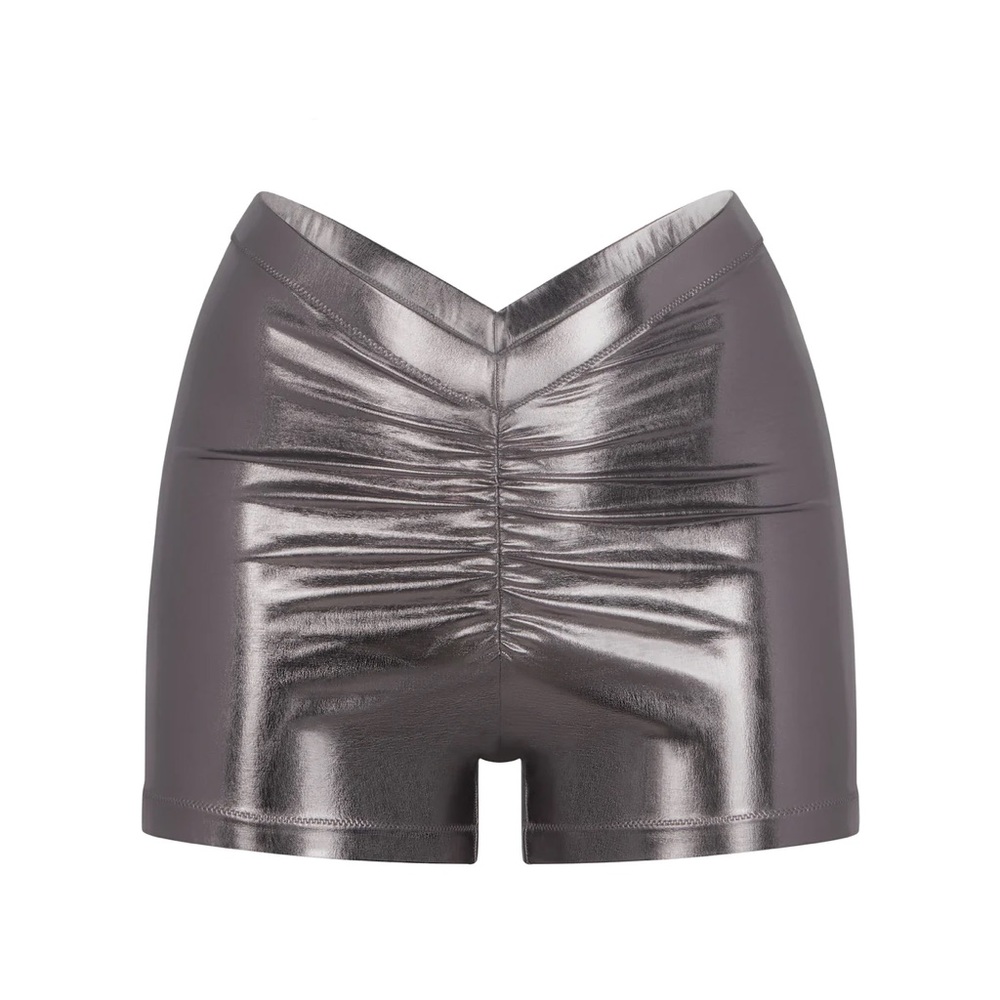 #197. NWT METALLIC SWIM V-WAIST SHORT